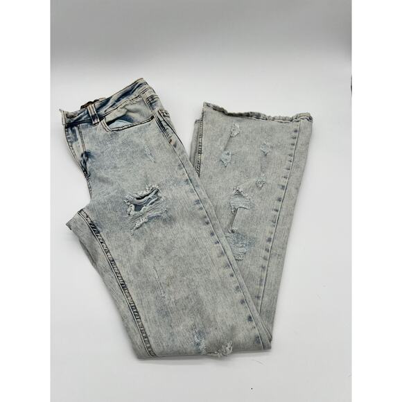 Indigo Rein Jeans Women's 13 Tall Acid Wash Jeans Y2k 30x32.5 Stretch Comfy - Picture 1 of 5